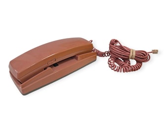 Vintage General Electric GE Slimline Corded Phone Mauve Pink 2-9110TRG Retro