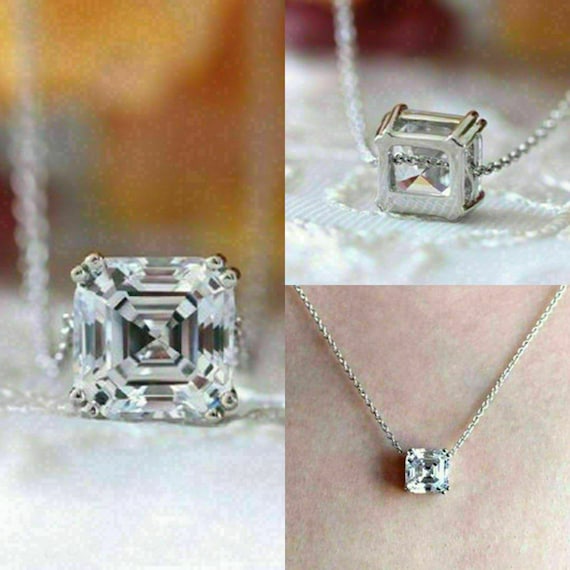 Asscher Diamond Cosma Necklace | Fashionkind
