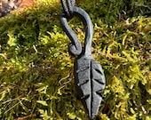 Hand Forged Leaf Pendant / key chain