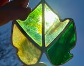 Stained Glass Grape Leaf Sun Catcher