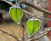 Stained Glass Leaf Earrings