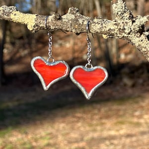 Stained Glass Heart Earrings (R.O.Y.G.)