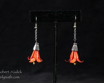 Flower Origami Earrings - Solid Color Paper