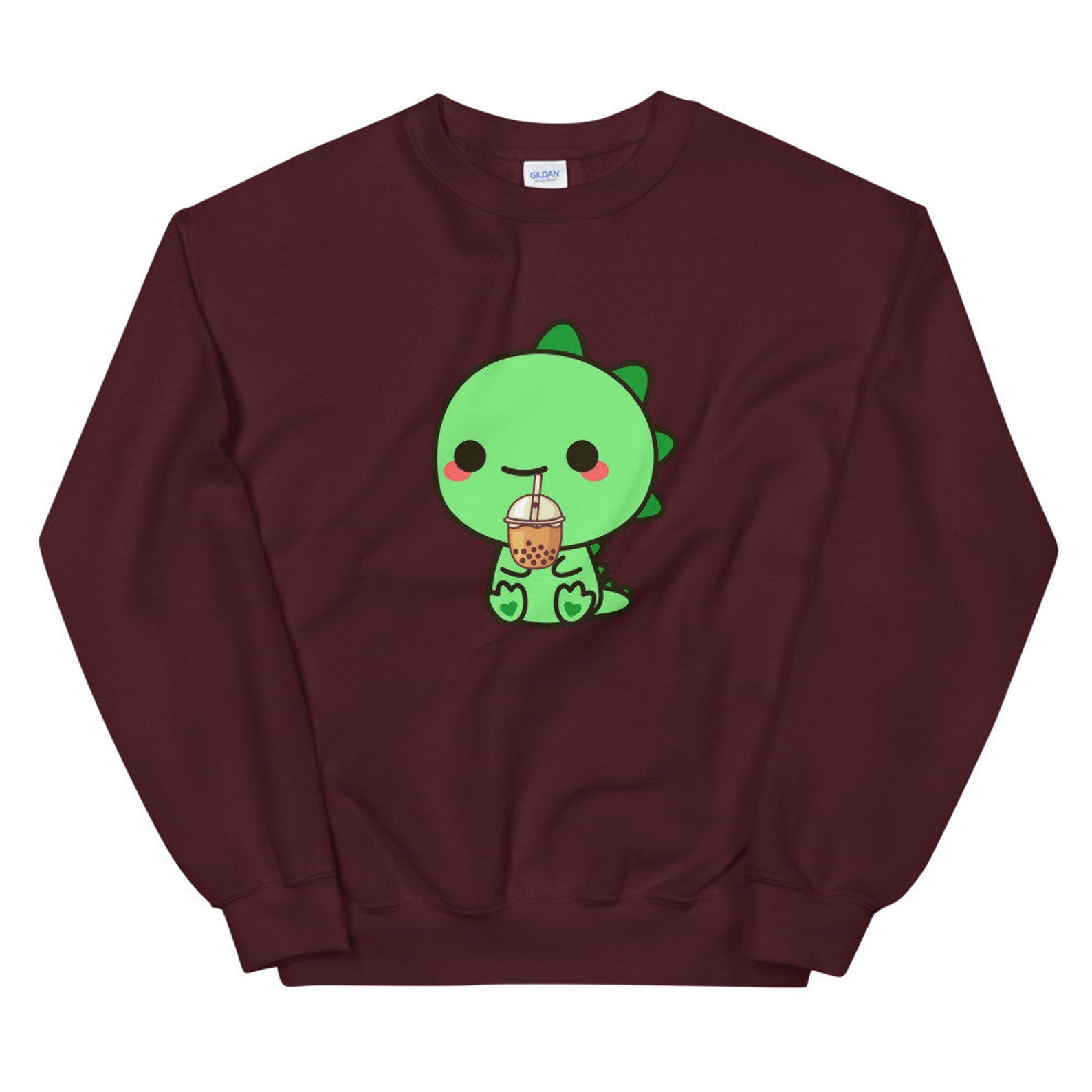 Boba Dinosaur Unisex Sweatshirt Cute Milk Tea Dino Dino & | Etsy