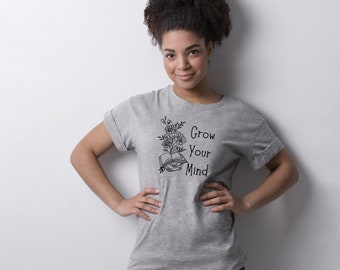 Maglietta in cotone pesante "Grow Your Mind"