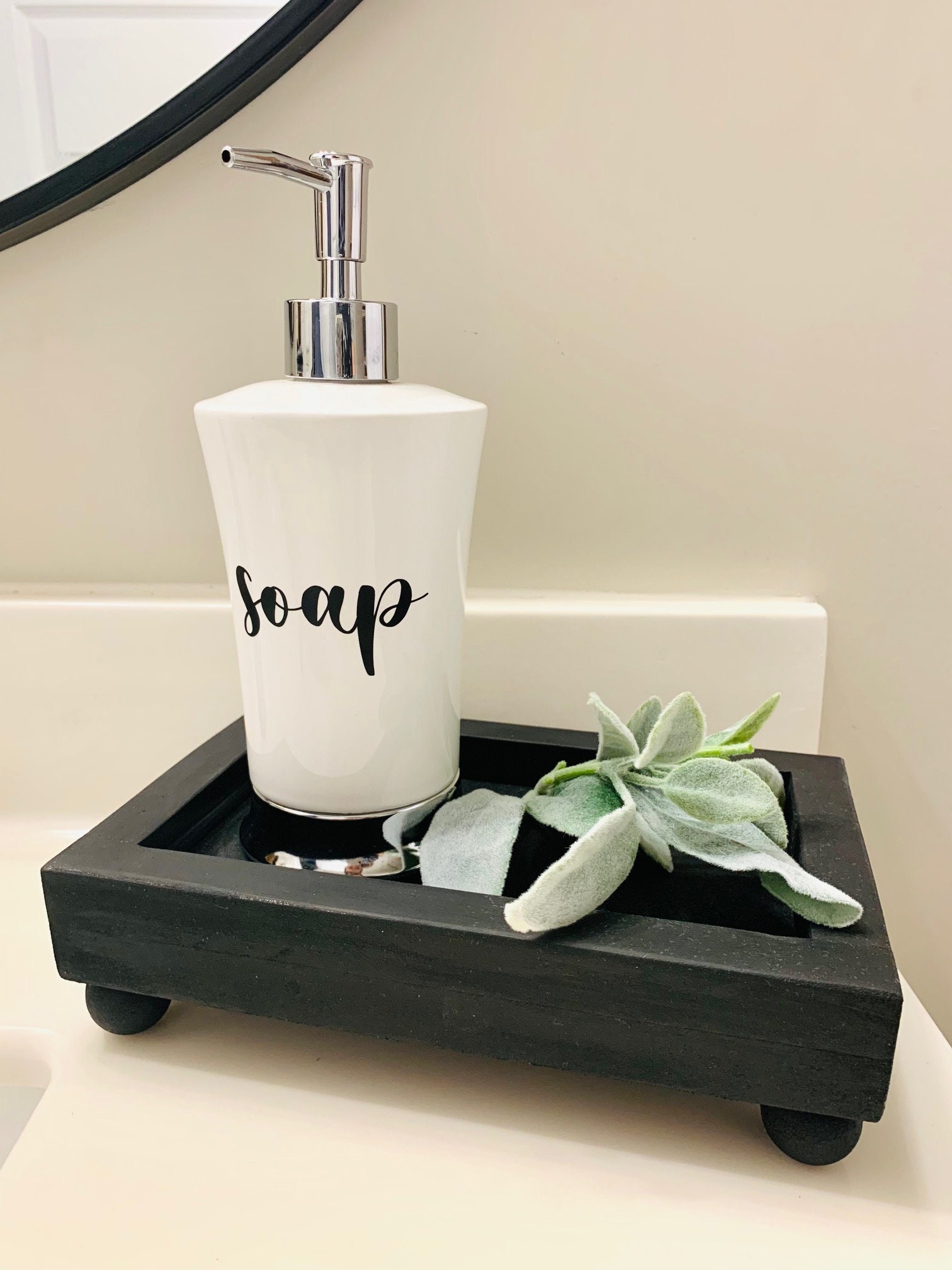 Farmhouse Style Wooden Soap Dispenser Tray Perfect For - Temu