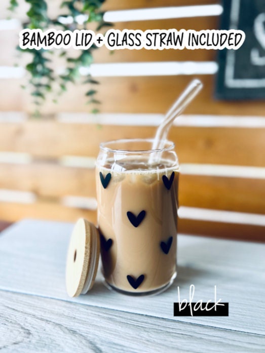 6er Set Glasbecher Mit Deckel & Strohhalm – 473 Ml, Borosilikatglas, Inkl. Reinigungsbürste, Perfekt Für Eiskaffee & Cocktails