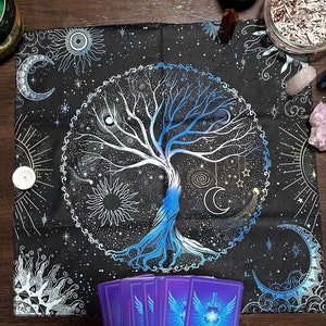 Small Sun and Moon Tree of Life Moon Phase Tarot/Altar/Divination Cloths