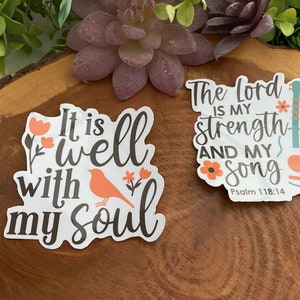 Stickers - Song Collection, Christian Stickers, Catholic Stickers, It Is Well with My Soul, Bible Verse, Vinyl Sticker