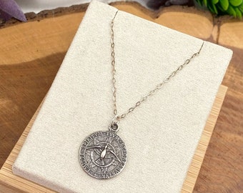 Necklace - Confirmation Gift- Holy Spirit Medal, Confirmation Necklace, Sterling Silver Chain, Catholic Gift, Catholic Jewelry