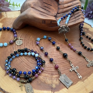 Collection - Joan of Arc Medal, Chaplet, Rosary, Wrap Rosary, Rosary Bracelet, Catholic Gifts, Christian Jewelry, Gemstone Jewelry