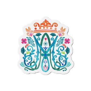 Stickers & Magnets - Colorful Auspice Magnet, Marian, Catholic Decor, Catholic Gift, Stocking Stuffer, Die Cut Magnet