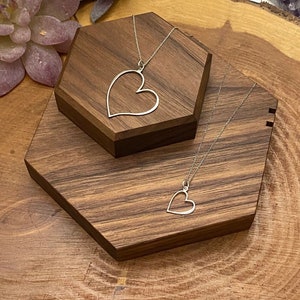 Necklace - Heart Pendant - Sterling Silver Chain, Valentines Day Gift, Mothers Day Gift, Christian Jewelry, Catholic Jewelry