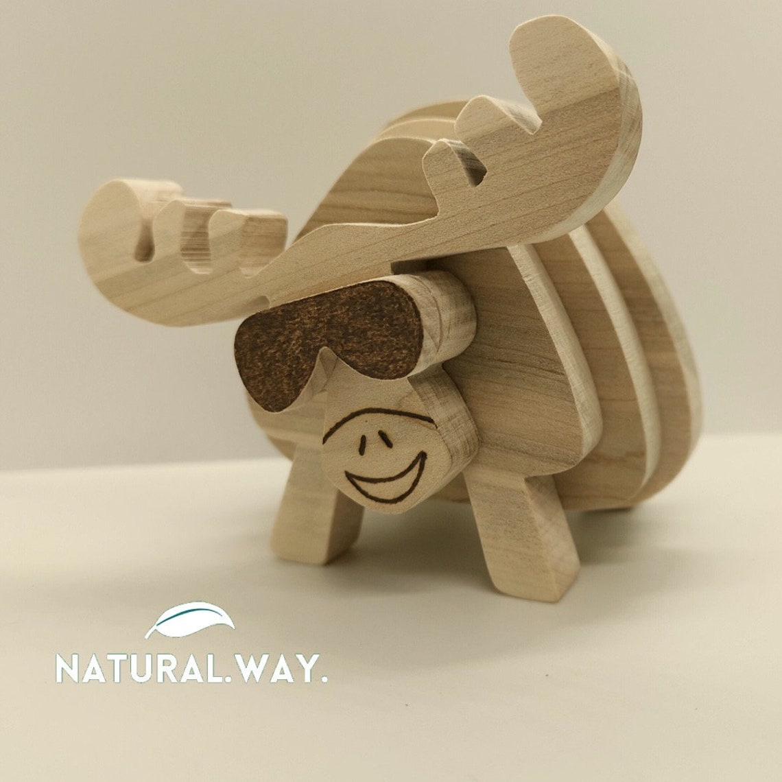 Wooden toy moose/Wood stacking toy Etsy