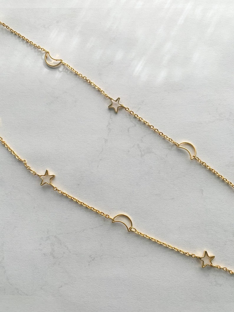 Star and Moon Choker Necklace