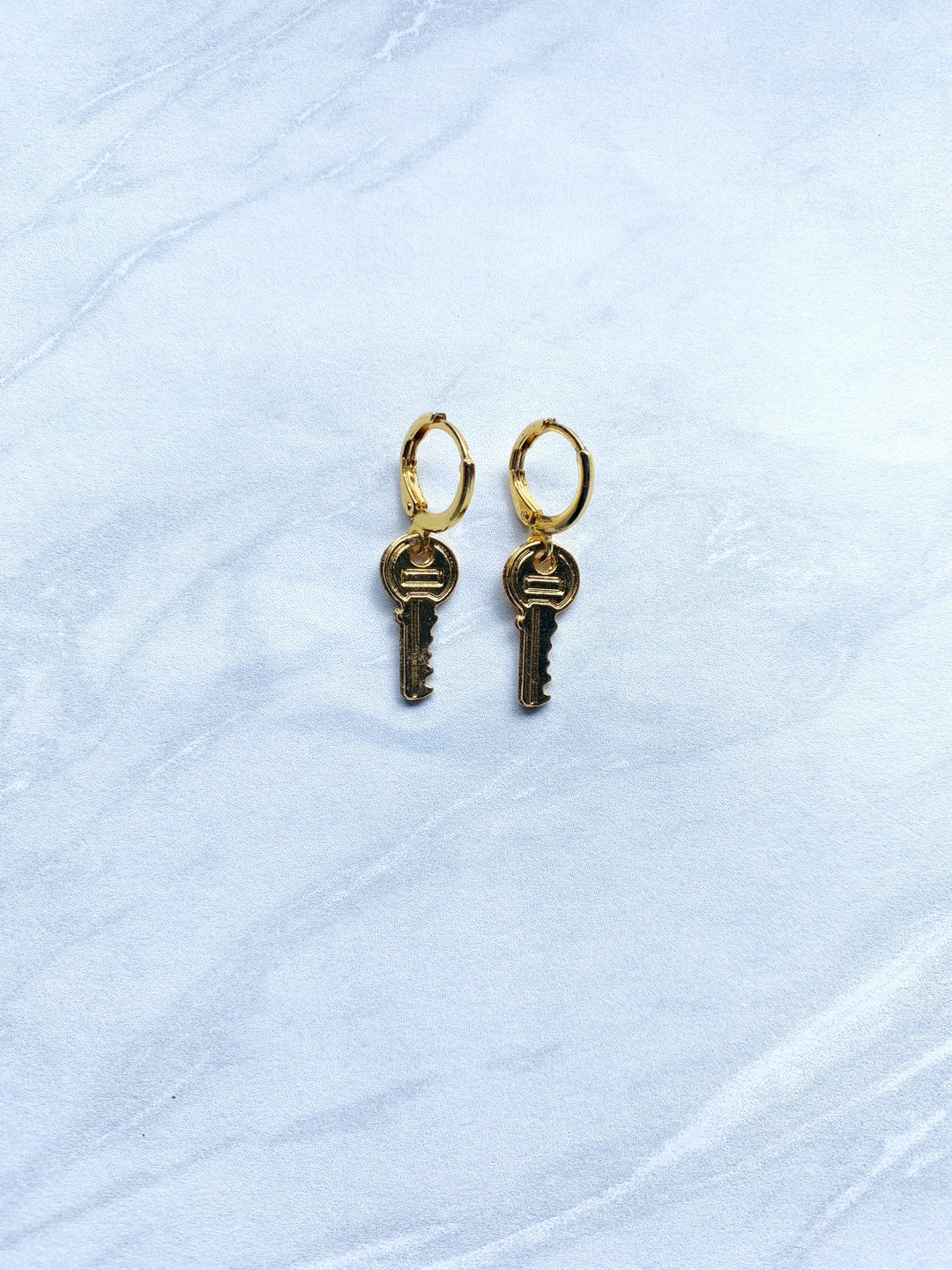Gold key earrings Clearance