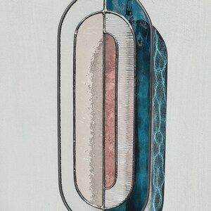 Art Deco Stained Glass Wall Decor, Glass Window Hanging, Modern