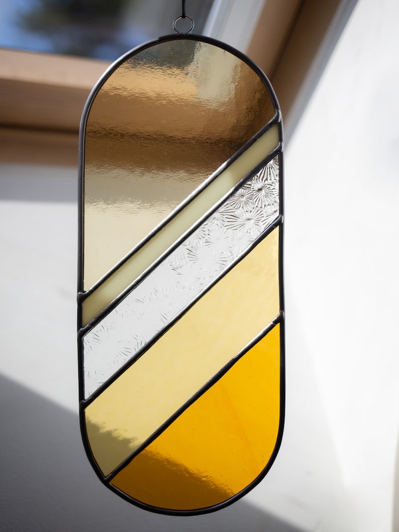 Summer Stained Glass Window Hangings Modern Suncatcher Glass Etsy