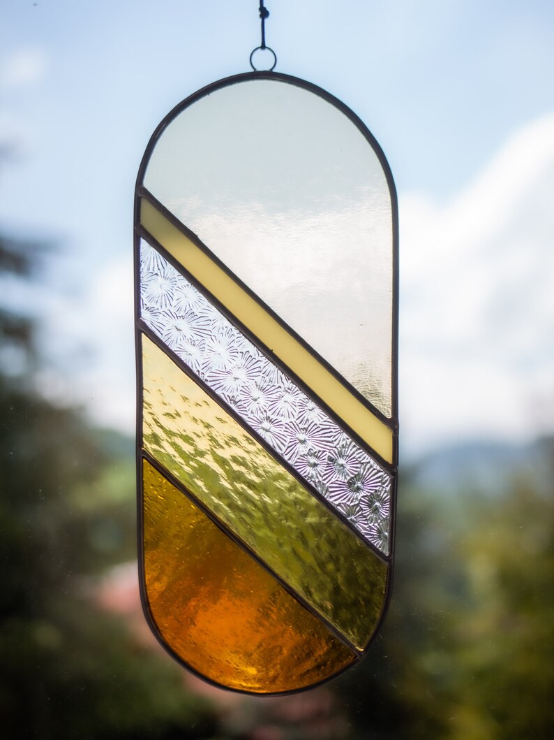 Summer Stained Glass Window Hangings Modern Suncatcher Glass Etsy