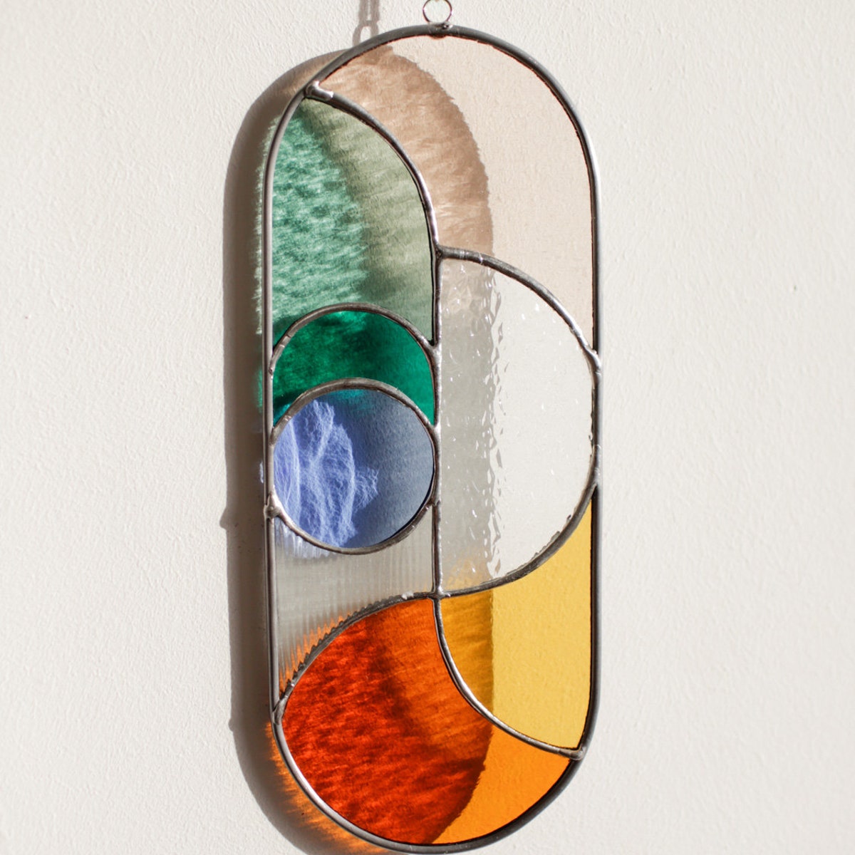 Modern Stained Glass Suncatcher, Window Decor, Glass Wall Hanging - Etsy
