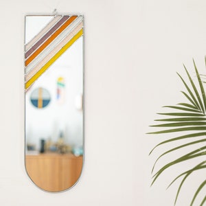 Stained Glass Mirror, 70s Style, Modern Mirror, Boho Wall hanging