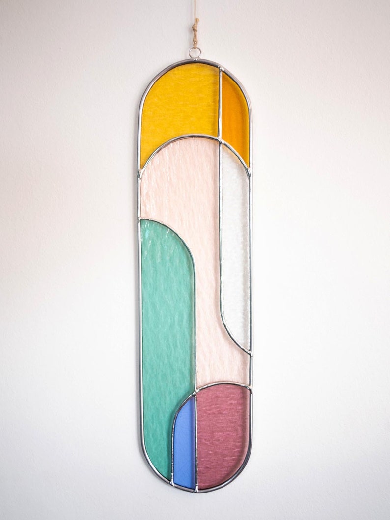 Modern Stained Glass Suncatcher Window Decoration Glass Wall Etsy