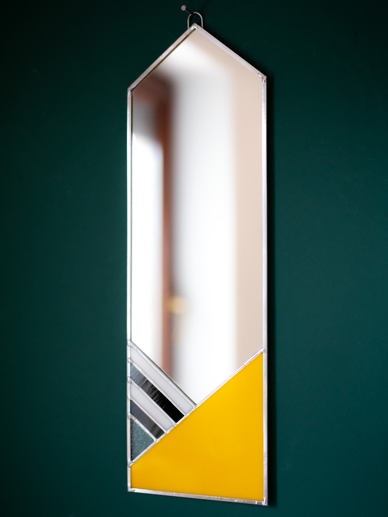 Midcentury Modern Wall Mirror Mirror Wall Decor Stained Etsy