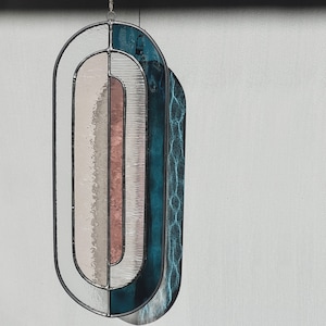 Art Deco Stained Glass Suncatcher: Modern Scandinavian Wall Decor