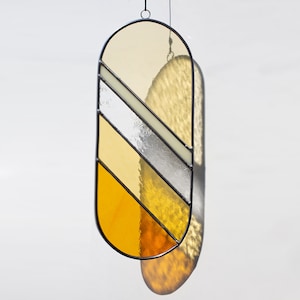 Summer stained glass window hangings, modern suncatcher, glass wall hanging