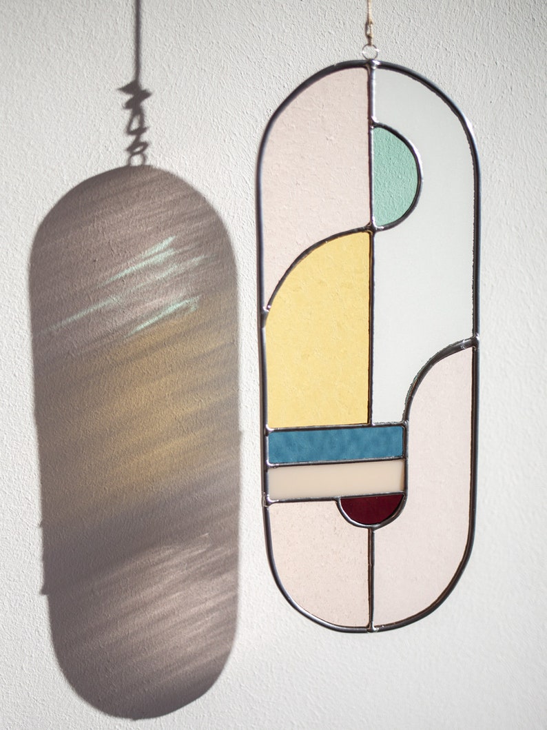 Stained Glass Window Hangings Modern Suncatcher Glass Wall Etsy