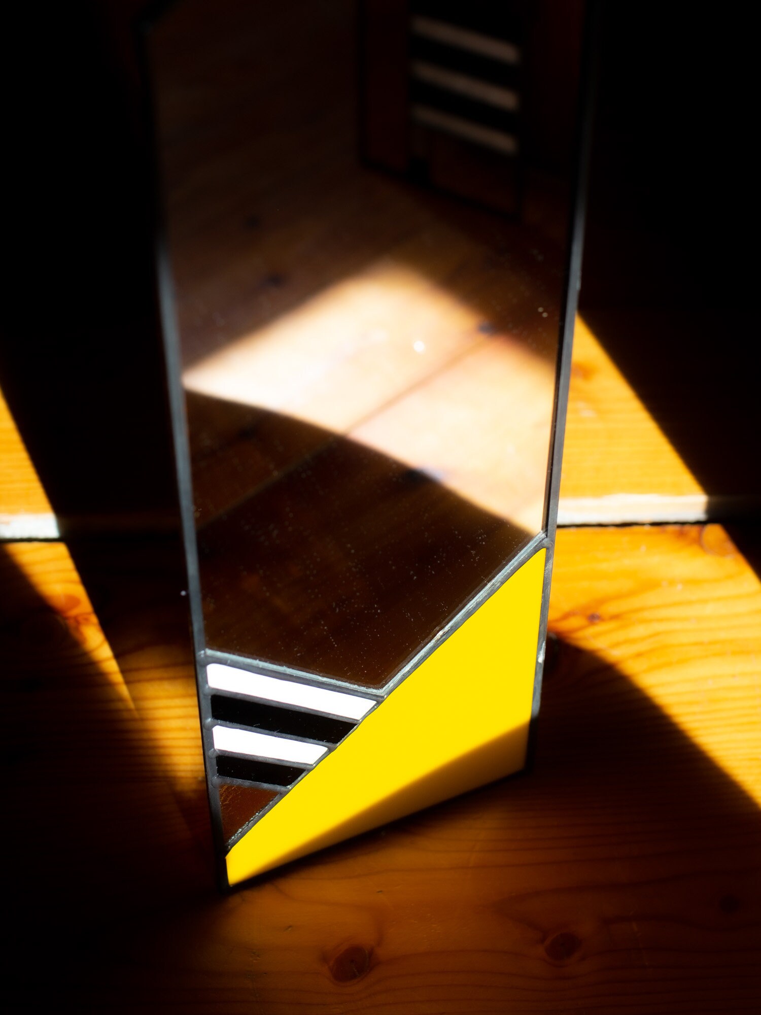 Midcentury Modern Wall Mirror Mirror Wall Decor Stained Etsy UK