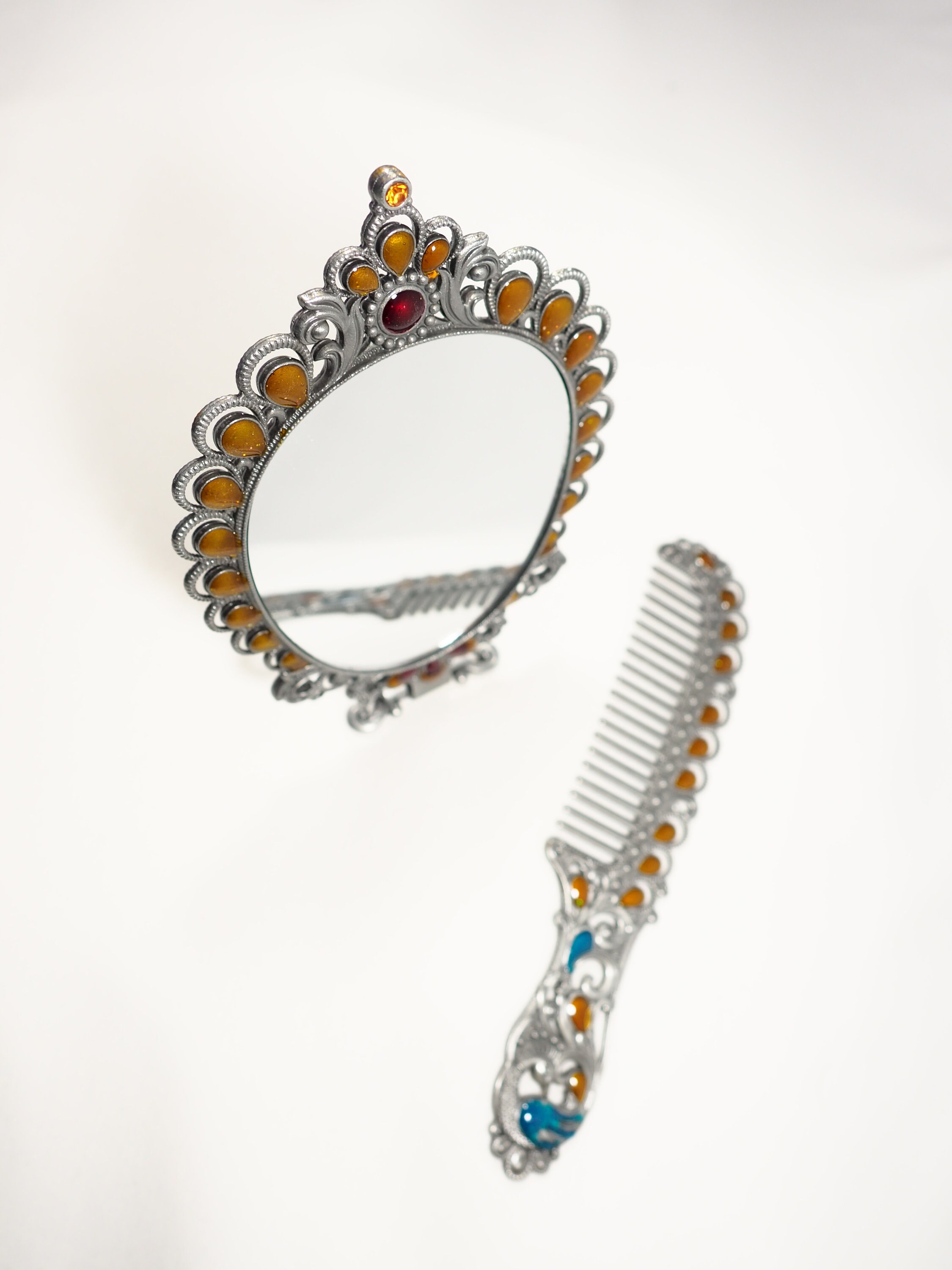 Mirror and comb setmake up mirror wedding gift hand Etsy