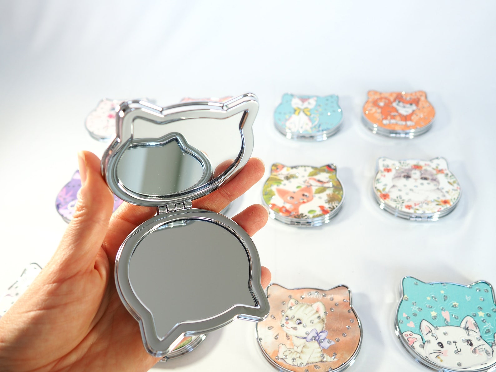 3x cats Mirrors Handbag Mirror kids gift Pretty cat Etsy