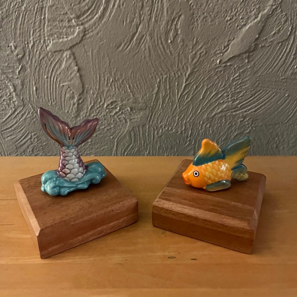 Set of two, single Nora Fleming Mini Displays | Mahogany Display | Mini Collector Display