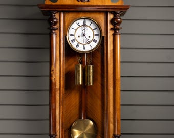 Antique Vienna Regulator Wall Clock (1890s)