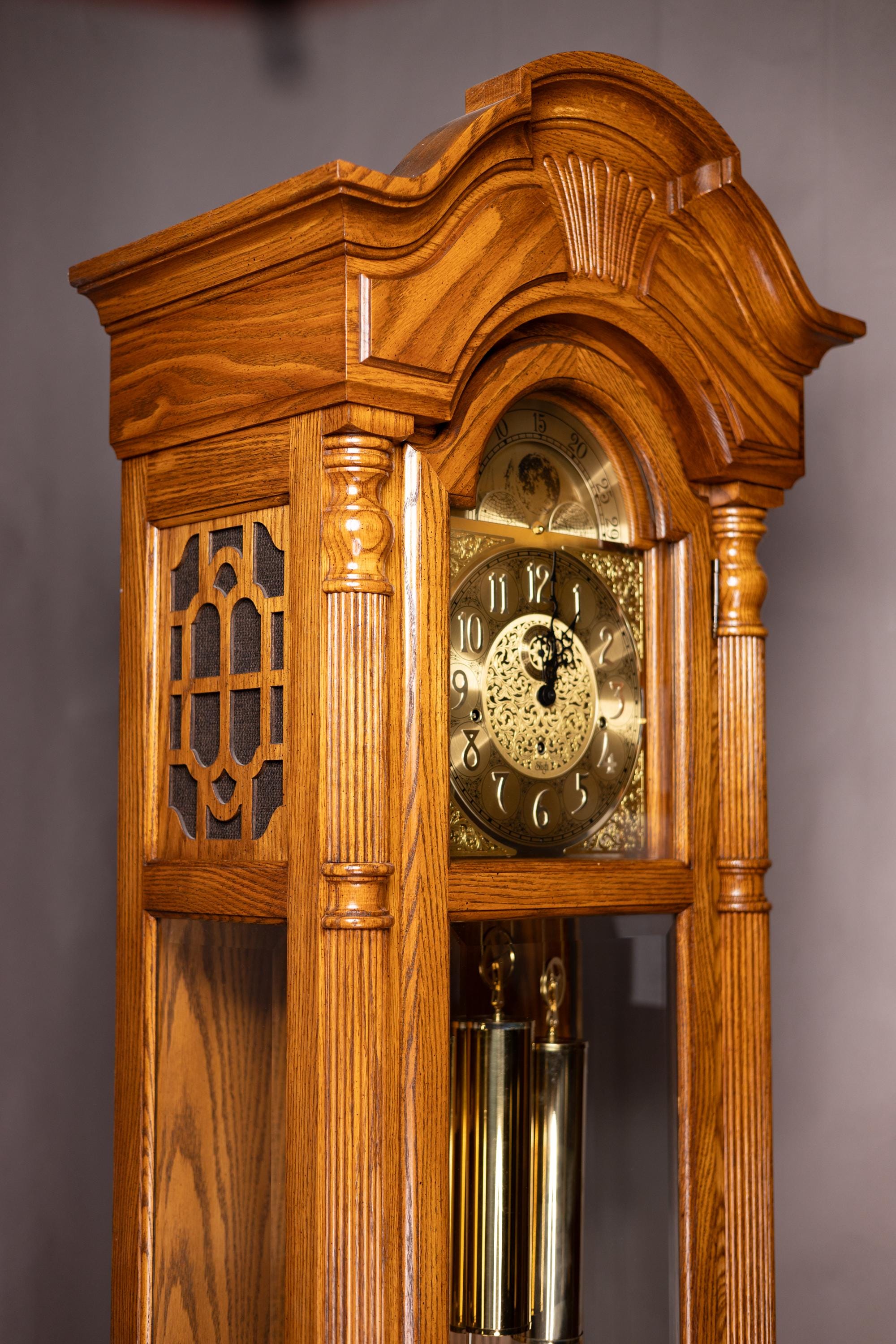 Vintage Sligh Grandfather Clock – Golden Oak,1980s - Etsy