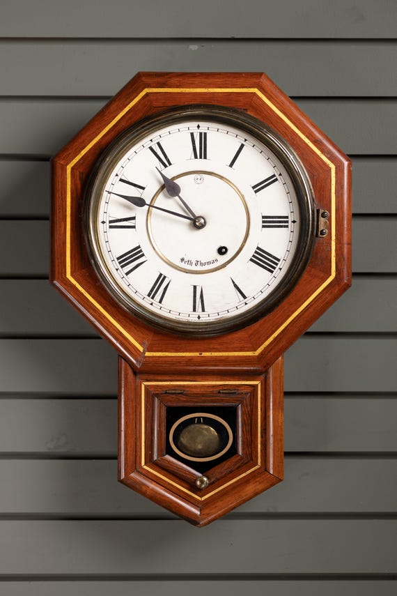 Antique Seth Thomas Octagon Schoolhouse Wall Clock - Etsy