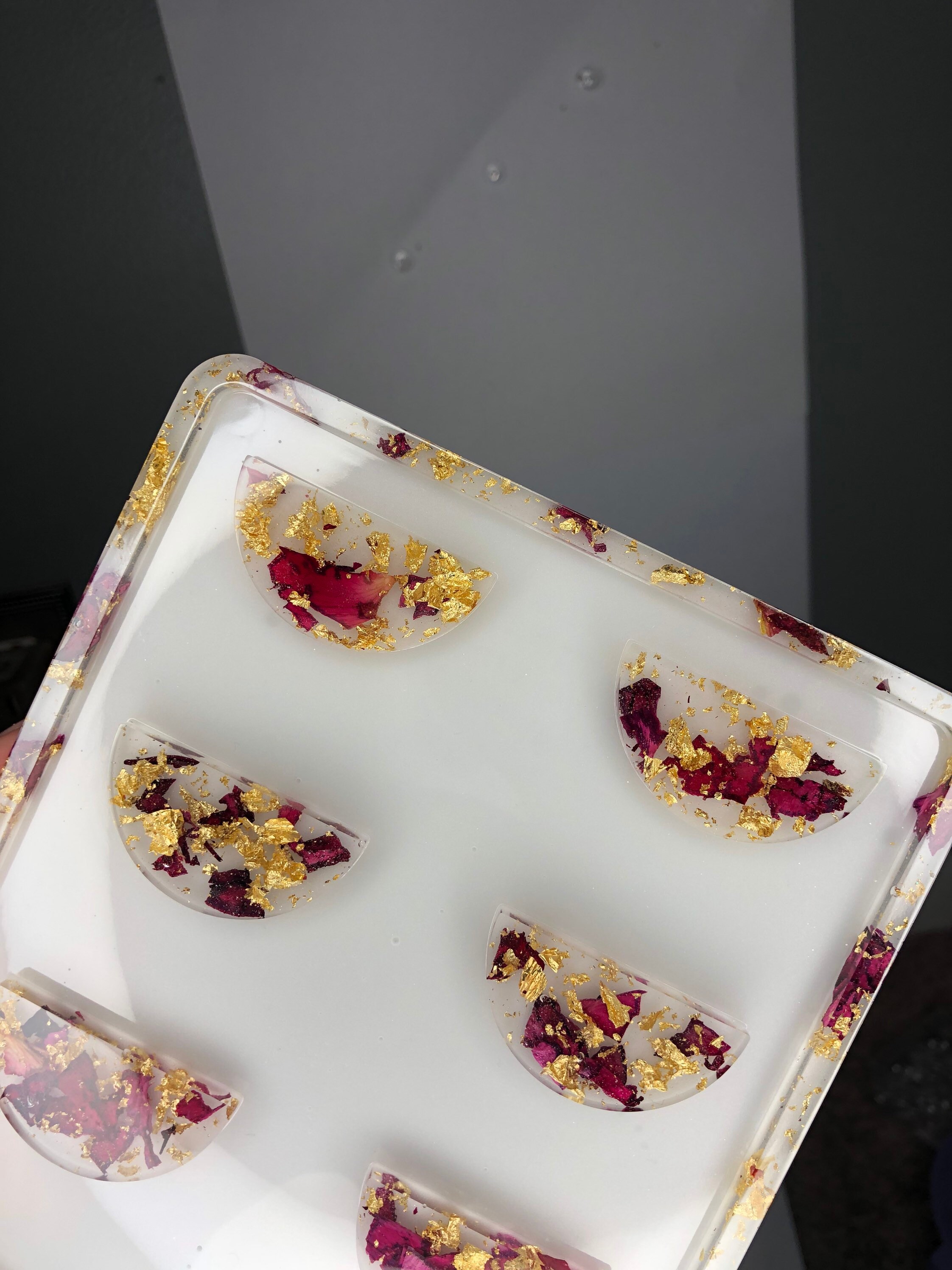 Eyelash tray Resin Lash Tray Rose and Gold Lash Tray Rose Etsy