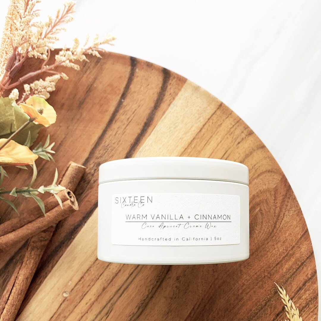 Warm Vanilla Cinnamon Scented Candles Coconut Apricot Etsy