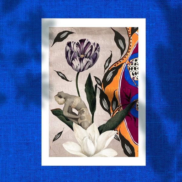 Bloom - Affiche Surréaliste- Collage Artistique - Affiche d'art – Œuvre Onirique