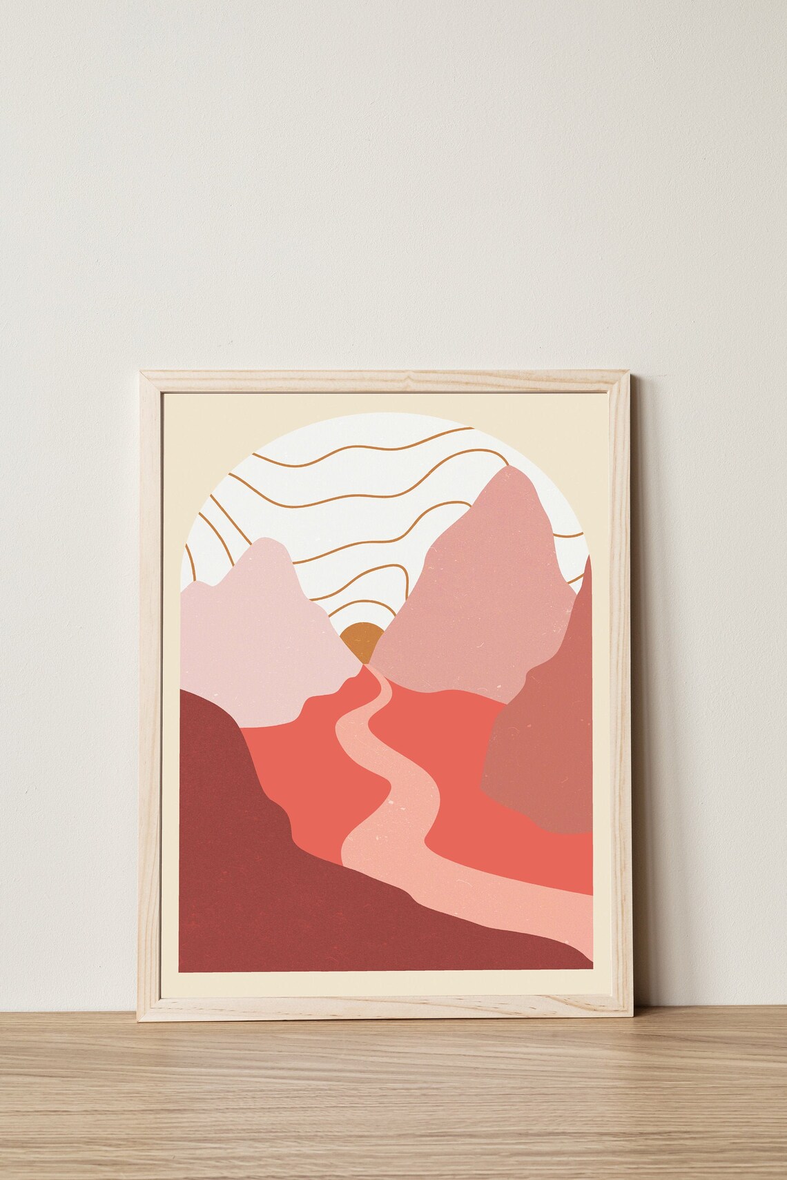 Modern Landscape Art Terracotta Wall Art Homely Wall Decor | Etsy