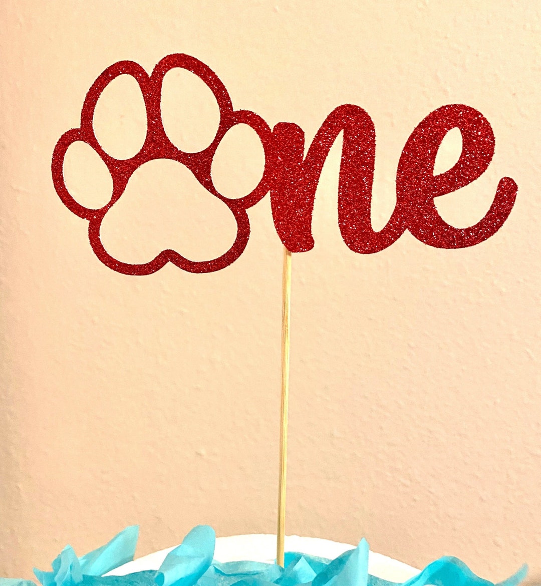 Puppy Dog Birthday Cake Topper, Dog Topper, ONE Cake Topper With Dog