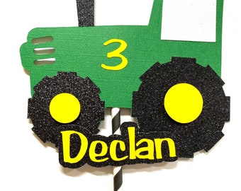 Customized tractor cake topper, personalized tractor cake topper, farm cake topper