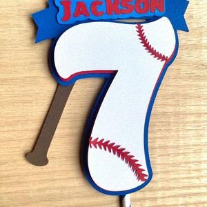 Baseball cake topper, customized name and age for boys and girls