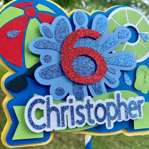 Pool party 3D cake topper, ANY COLOR, swim party cake topper, pool party decor, birthday cake topper, lake party, beach party