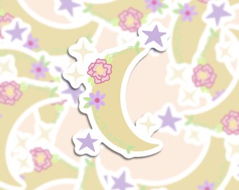 Crescent Moon Sticker|Hydro Flask Sticker|Cute Sticker|Laptop Sticker||Waterproof Sticker|Planner Sticker| Cute Sticker|Water Bottle Sticker