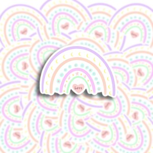 Pastel Rainbow Waterproof Sticker|Laptop Sticker| Water bottle Sticker|Die Cut Sticker|Cute Sticker