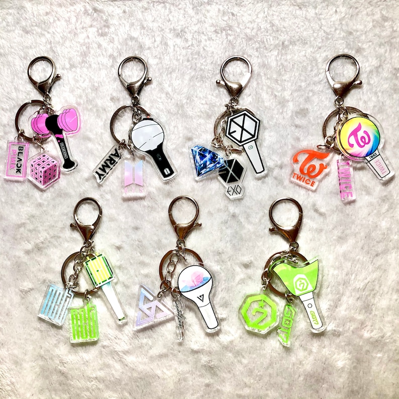 Kpop lightstick keychains BTS Blackpink Twice EXO NCT Etsy