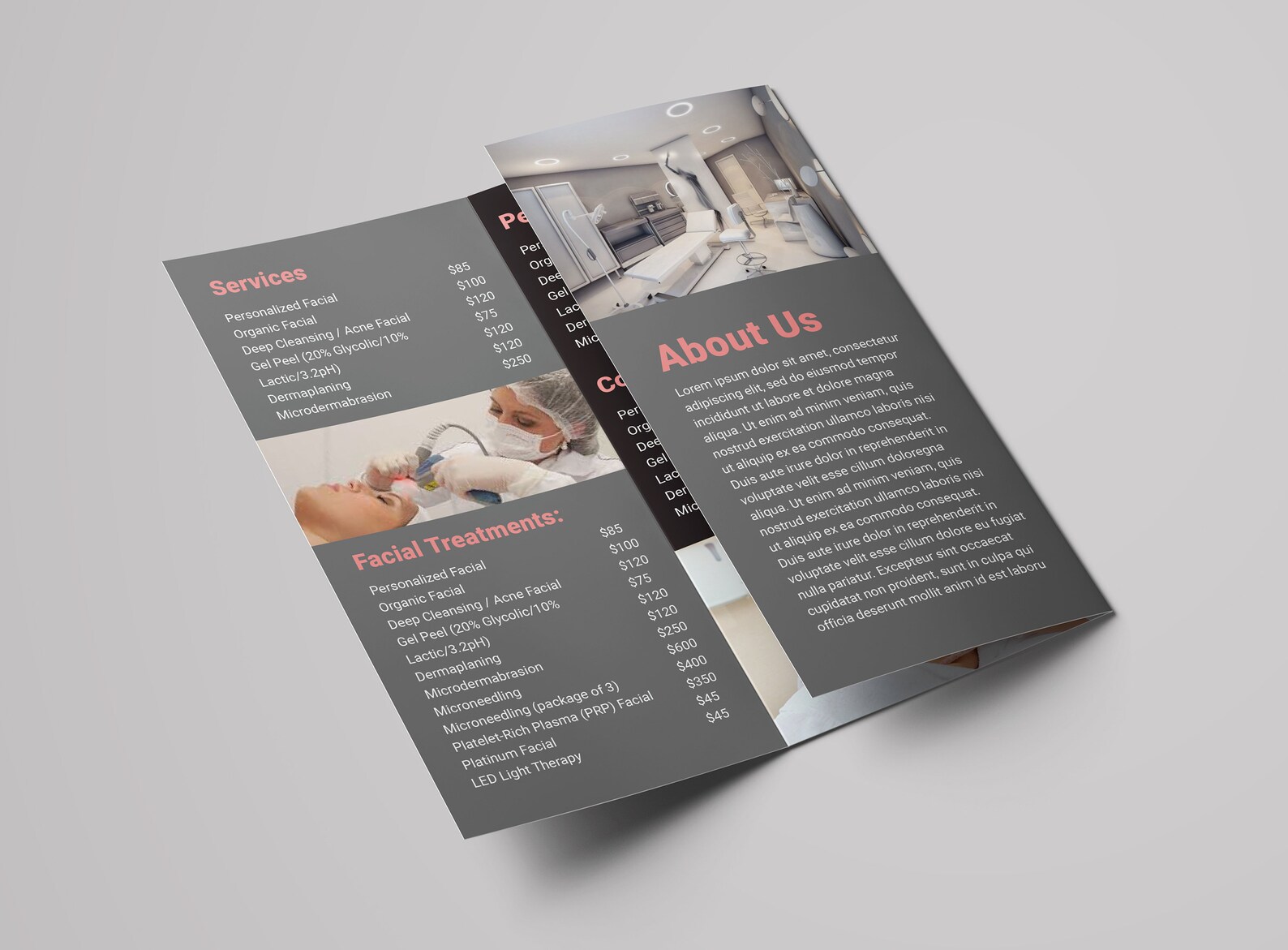 Trifold Brochure Price List Template Editable Menu Etsy