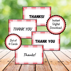 PRINTABLE Set of 4 Baby Shower Thank You Cards, Gender Neutral, BabyQ, DIY, Thank You, Instant Download, Digital, Printable